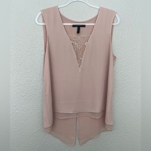 BCBG Nude/Blush Lace Hi-Lo Tank